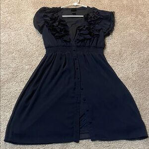 H&M Midnight Blue Ruffle Midi Dress